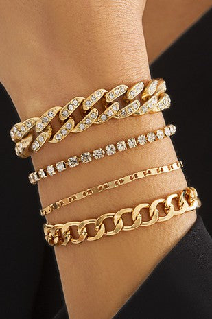 Gold Bracelet 4-piece set
