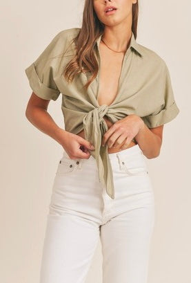 Linen Crop Top