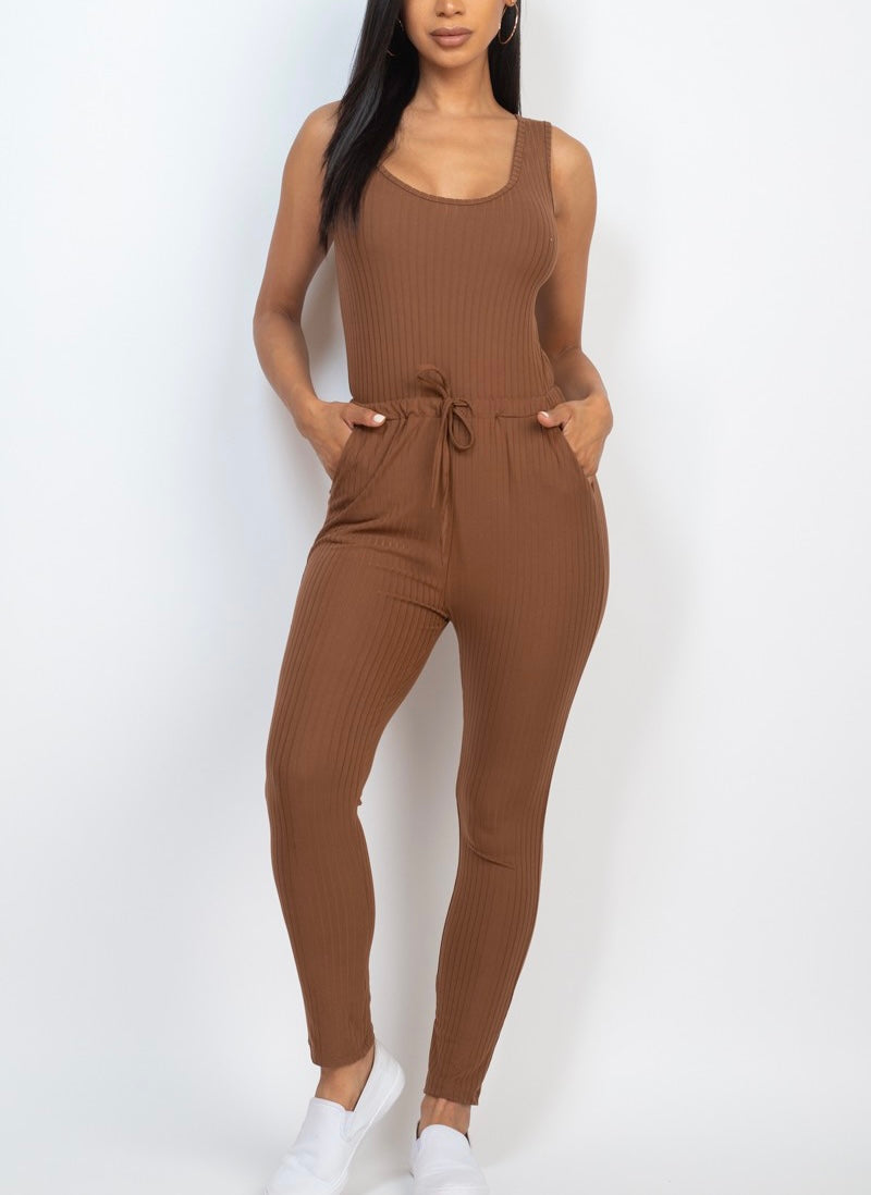 Ribbed Sleeveless Jumpsuit