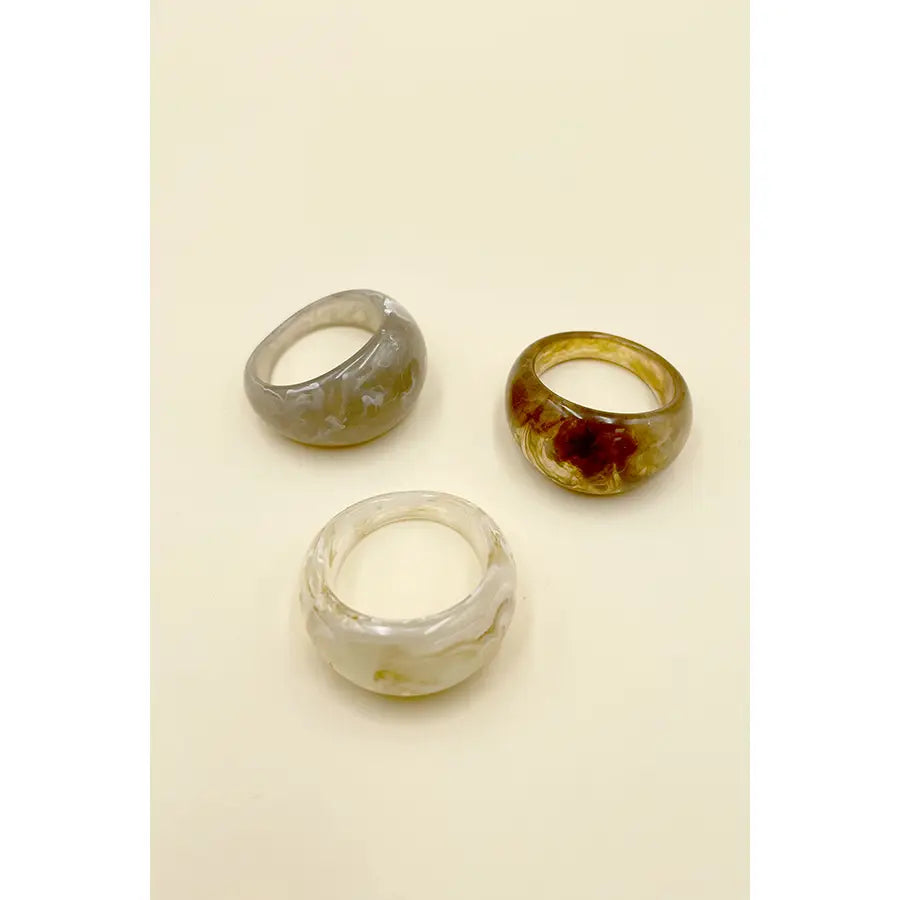 3 Piece Set Resin Rings