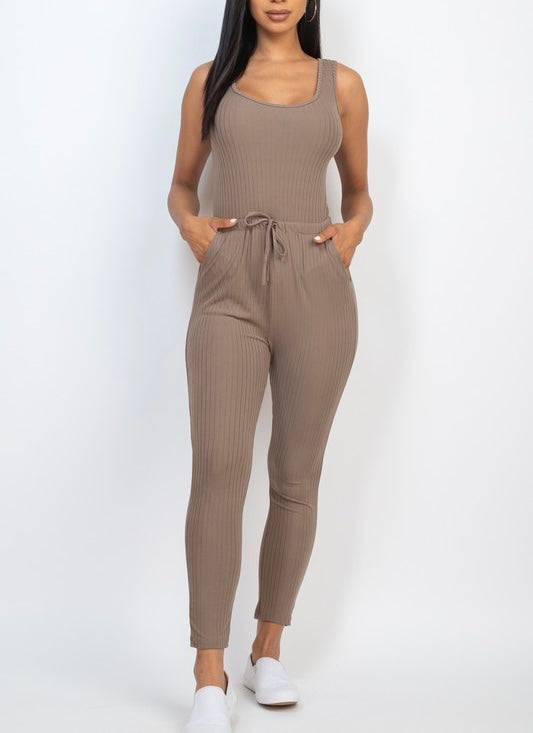 Ribbed Sleeveless Jumpsuit