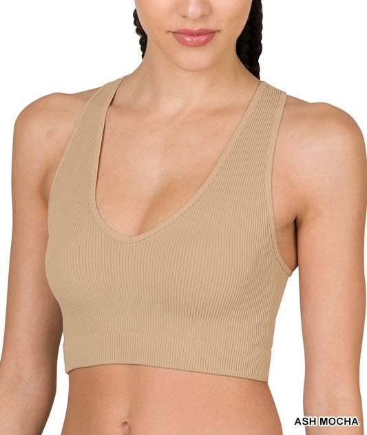 Ribbed V-Neck Top