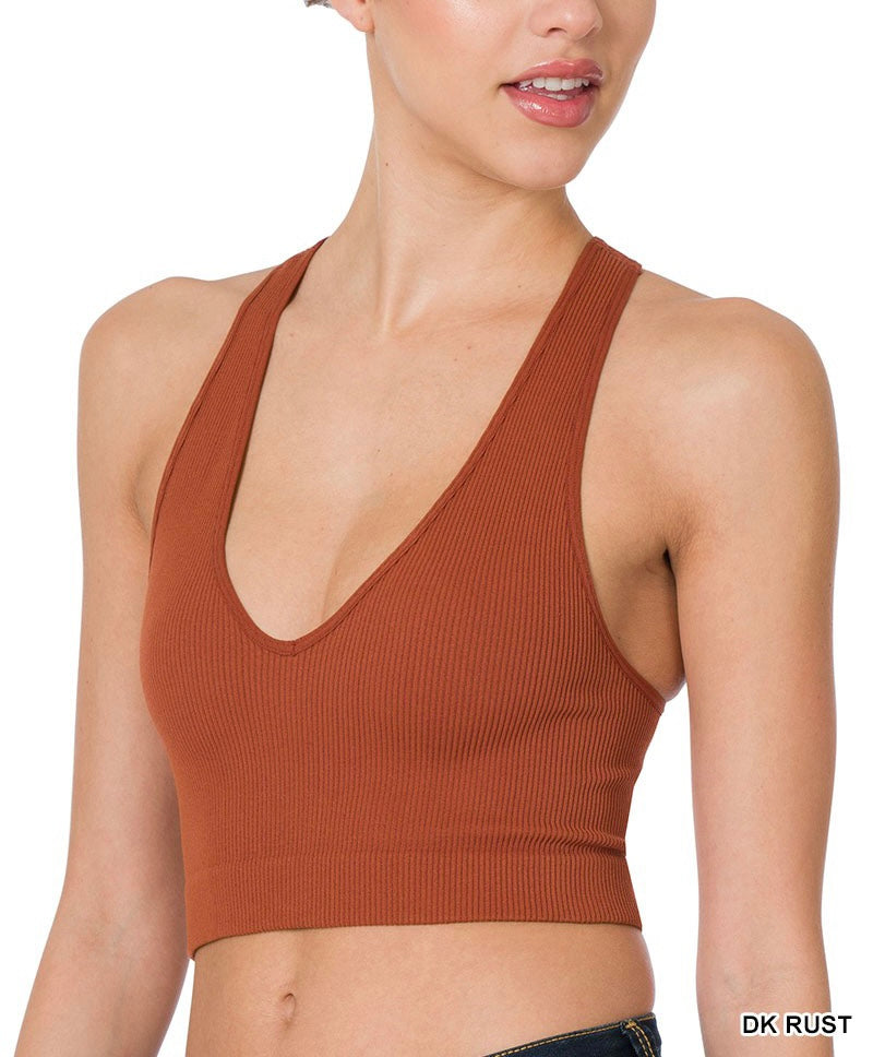 Ribbed V-Neck Top