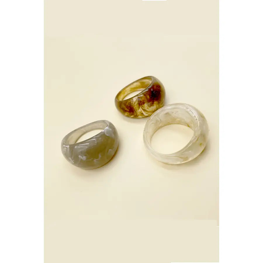 3 Piece Set Resin Rings