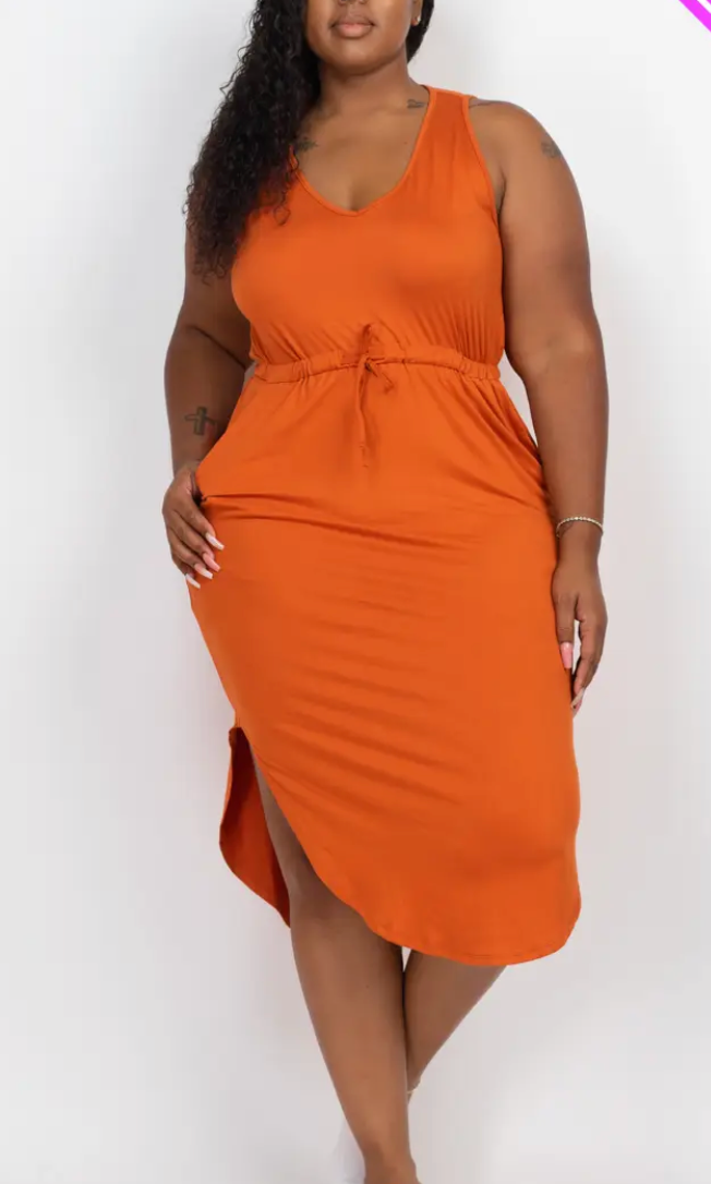 Plus Size Sleeveless Pocket Dress